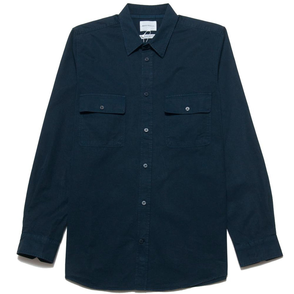 Norse Projects Villads Light Twill Dark Navy at shoplostfound, front