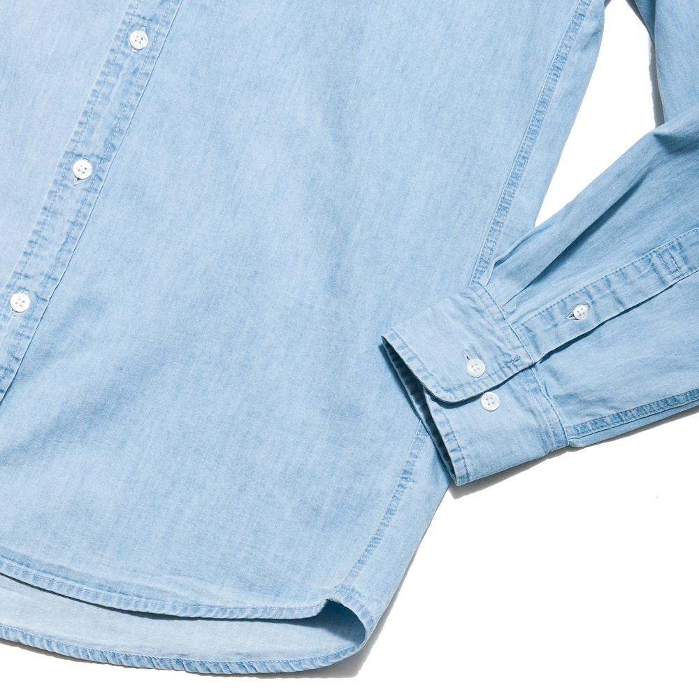 Only NY OK Cotton Twill Shirt Washed Denim at shoplostfound, cuff