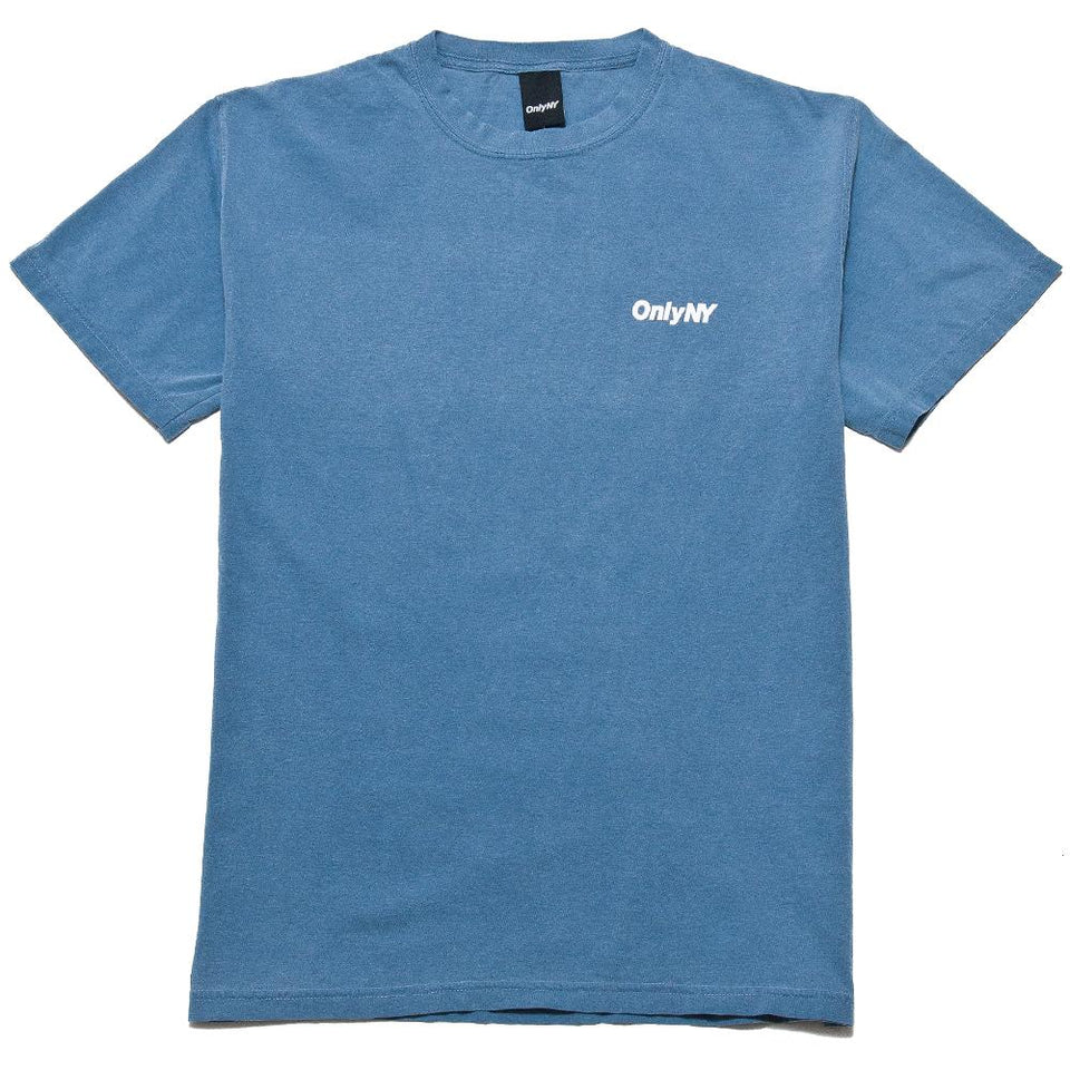 Only NY Pigment Dyed Logo Tee Vintage Blue at shoplostfound, front