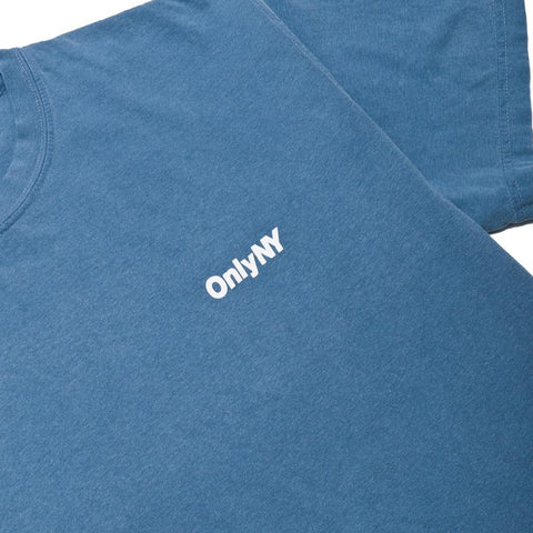 Only NY Pigment Dyed Logo Tee Vintage Blue at shoplostfound, front