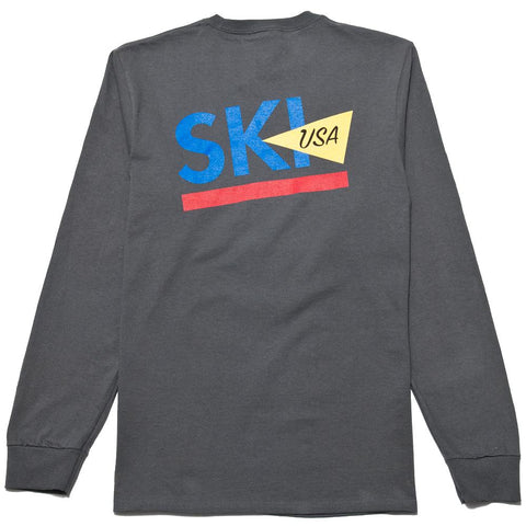 Only NY Ski USA LS T-Shirt Charcoal at shoplostfound, front