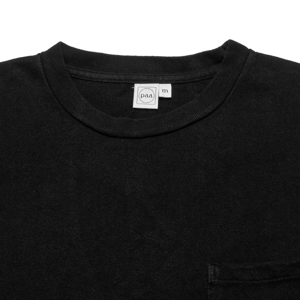 PAA SS Pocket Tee Black at shoplostfound, neck