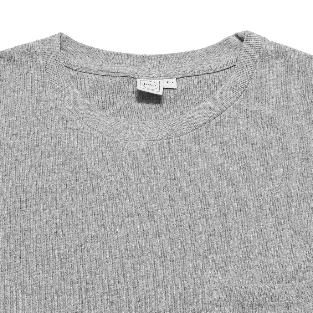 PAA SS Pocket Tee Heather Grey at shoplostfound, neck