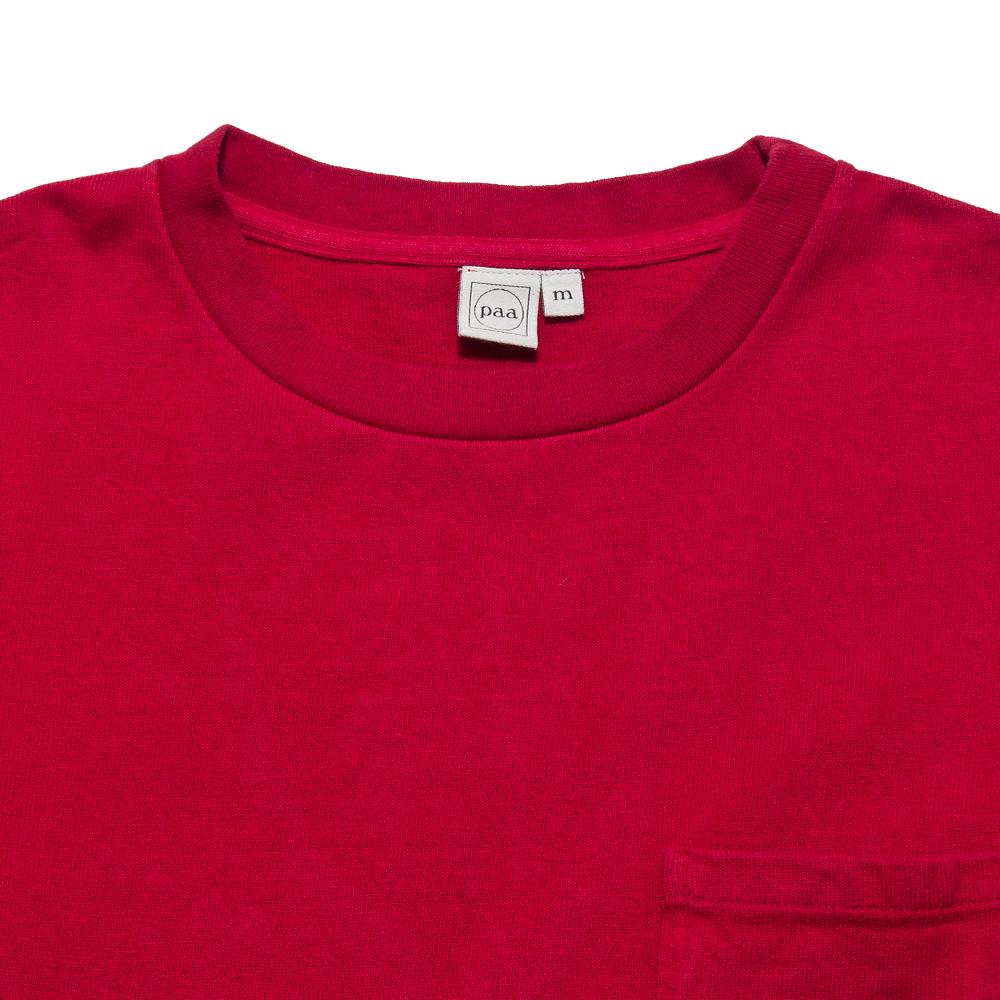 PAA SS Pocket Tee Red at shoplostfound, neck