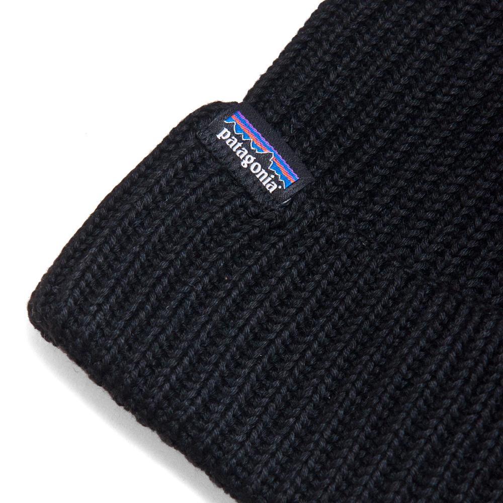Patagonia Fishermans Rolled Beanie Black at shoplostfoud, tag