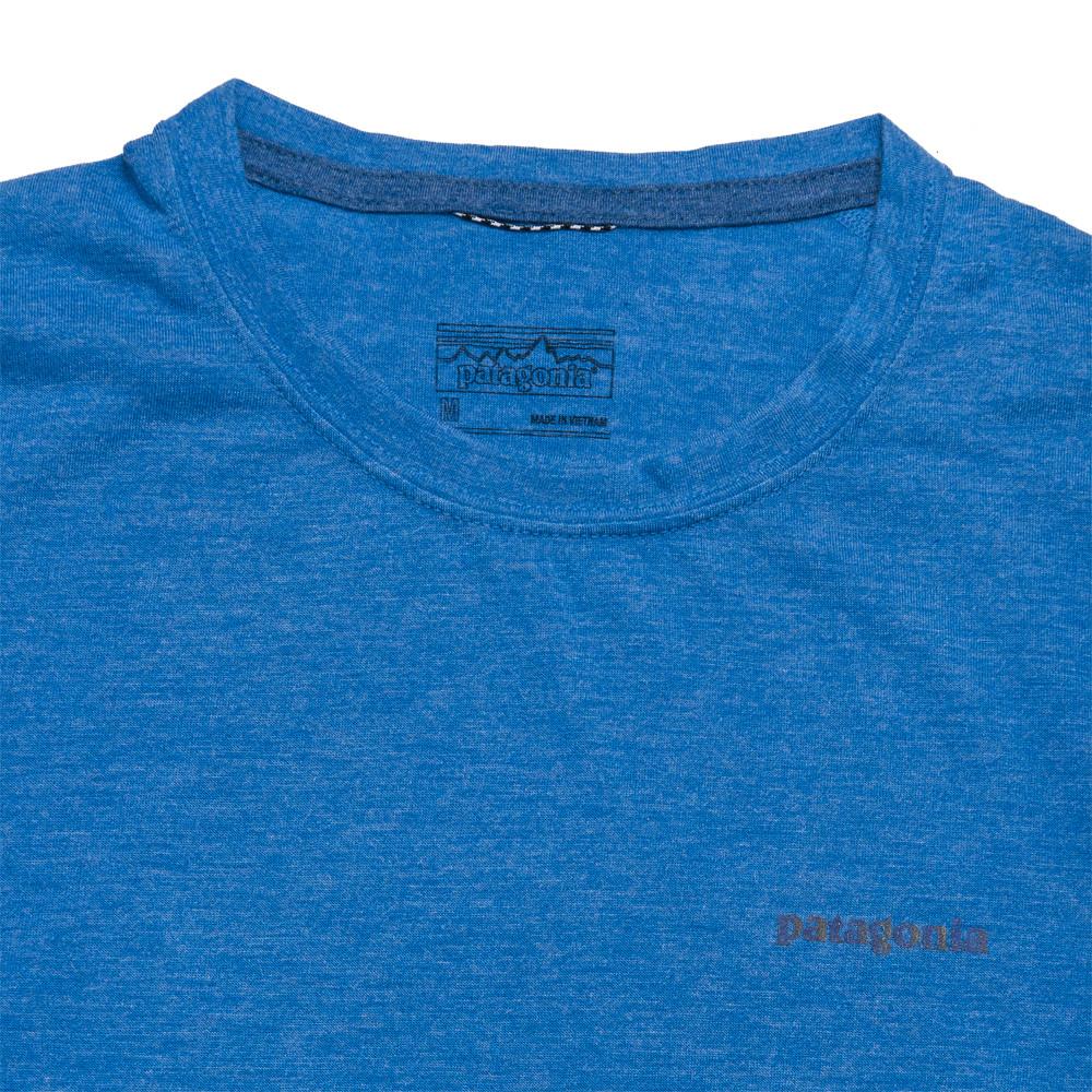Patagonia SS Nine Trails Shirt Andes Blue at shoplostfound, neck