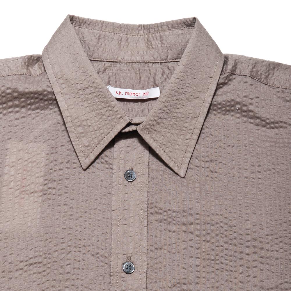 S.K. Manor Hill Egon Shirt Grey Lawn at shoplostfound, neck