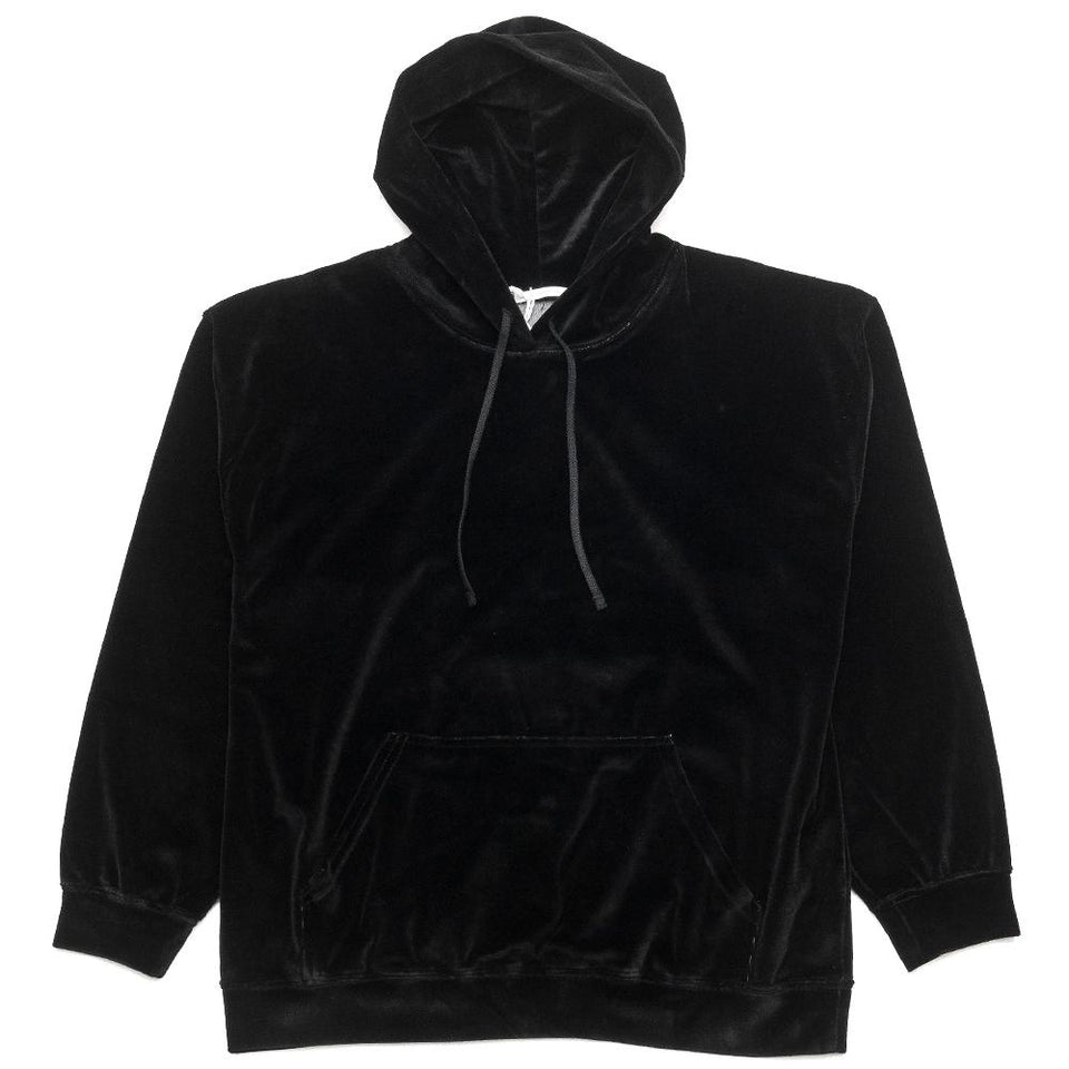 S.K. Manor Hill Velour Hoodie Black at shoplostfound, front