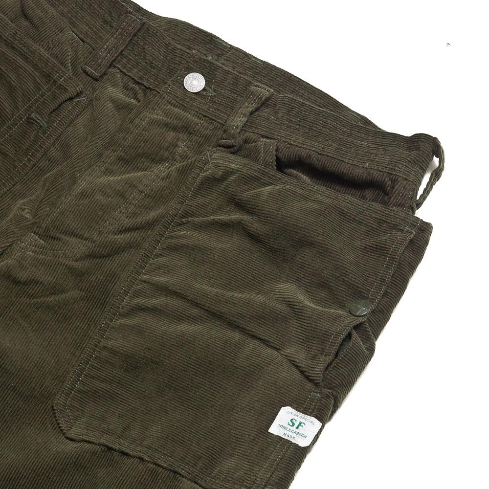 Sassafras Fall Leaf Pant Olive Corduroy at shoplostfound, pocket