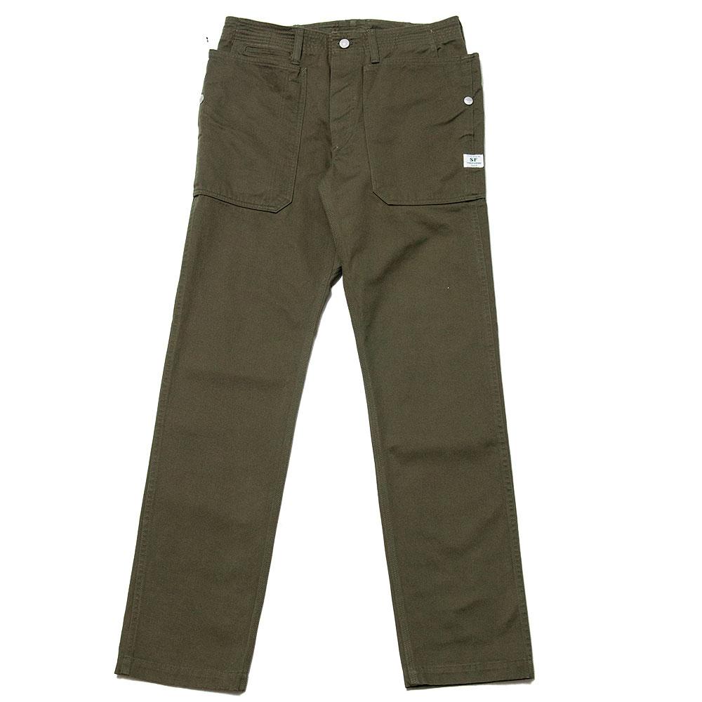 Sassafras Fall Leaf Sprayer Pant Chino Olive at shoplostfound, front