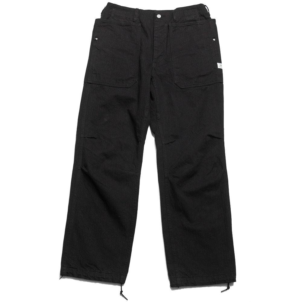 Sassafras Fall Leaf Sunshine Pant Black Herringbone Twill at shoplostfound, front