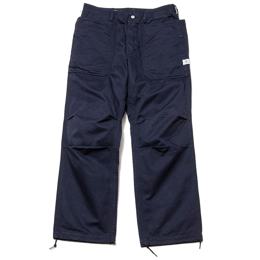 Sassafras Fall Leaf Sunshine Pant Navy Herringbone Twill at shoplostfound, front