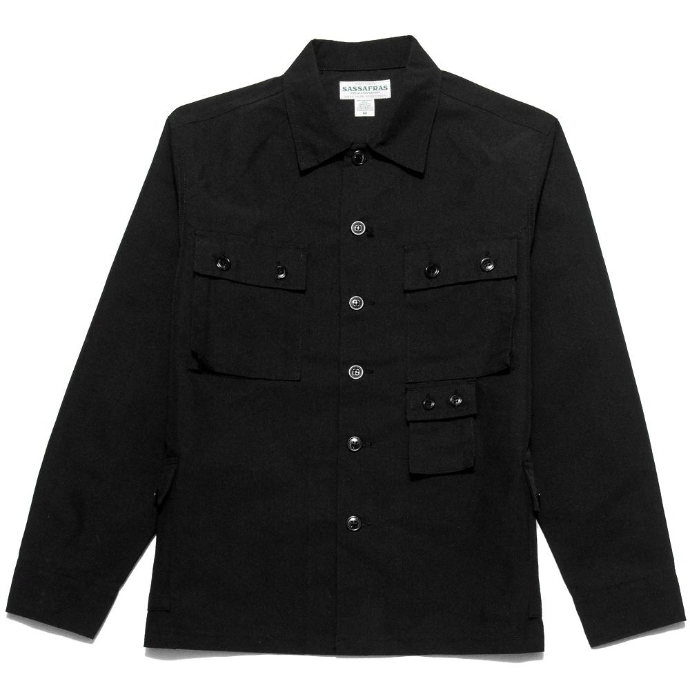 Sassafras G.D.U. Jacket Black Nylon at shoplostfound, front