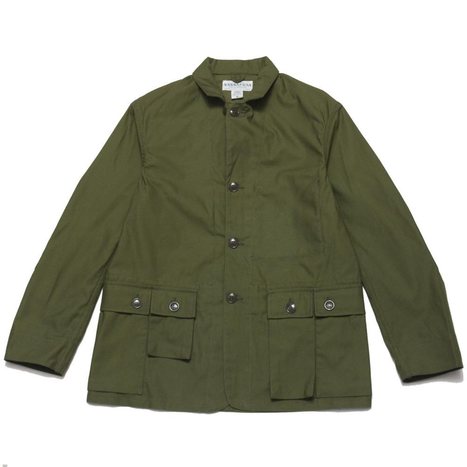 Sassafras G.D.U. Leaf Jacket Olive at shoplostfound, front