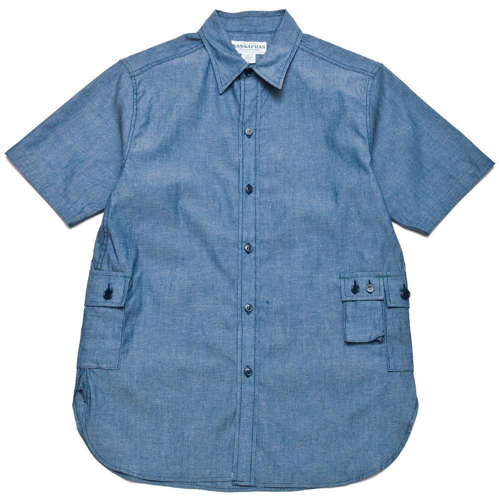 Sassafras G.D.U. Shirt 1/2 Chambray at shoplostfound, front