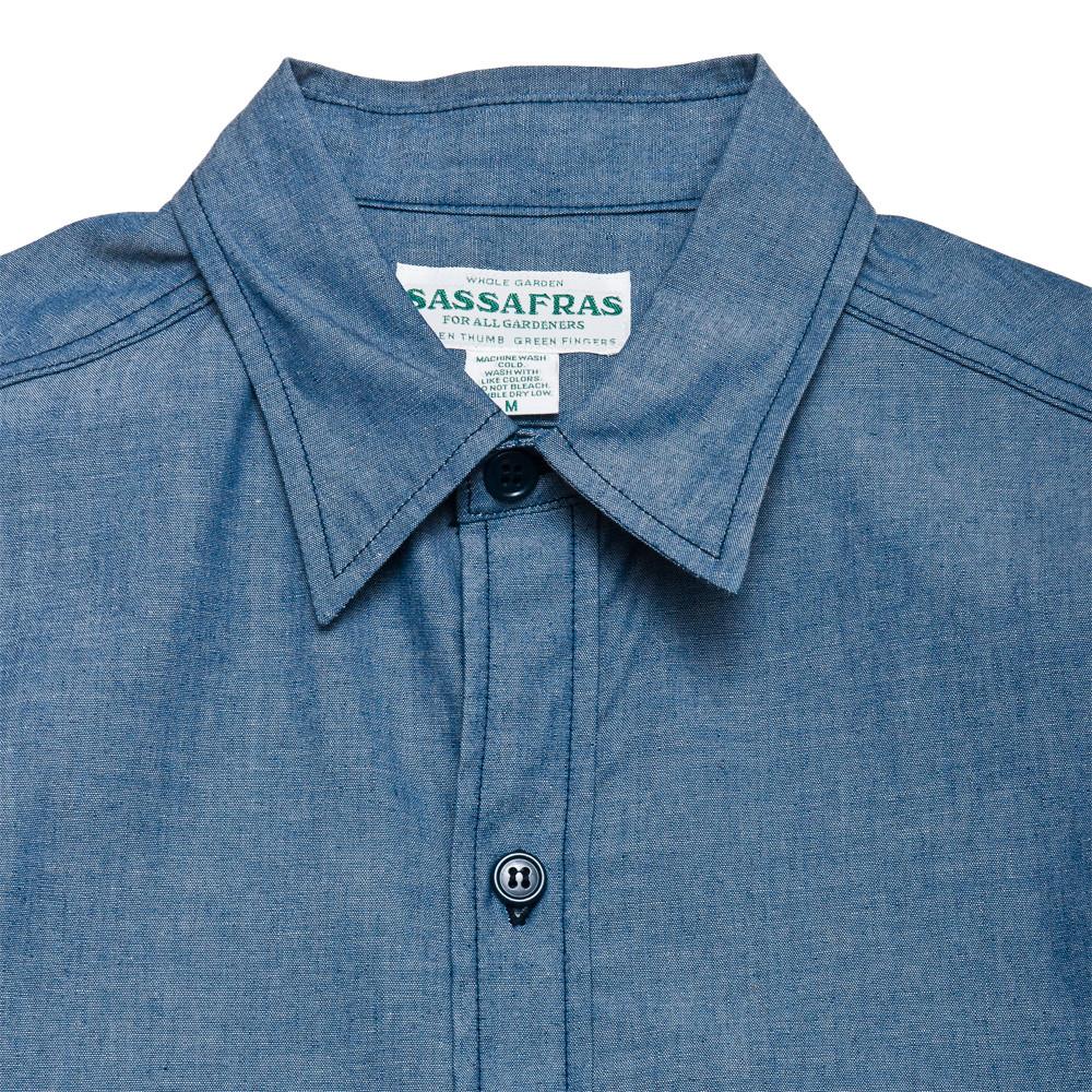 Sassafras G.D.U. Shirt 1/2 Chambray at shoplostfound, neck