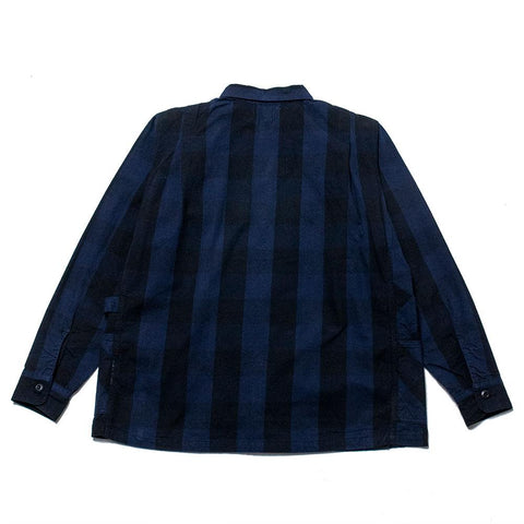 Sassafras Gardener Half Shirt Buffalo Plaid Blue at shoplostfound, front