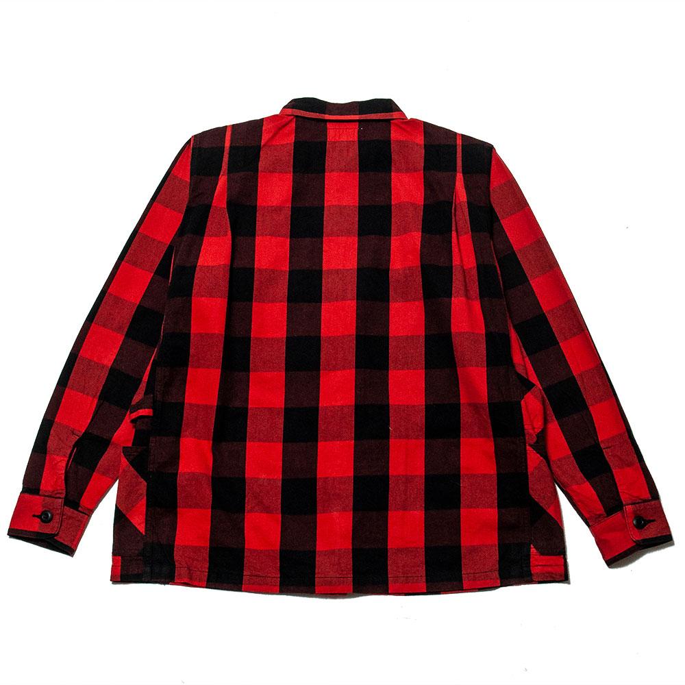 Sassafras Gardener Half Shirt Buffalo Plaid Red at shoplostfound, back