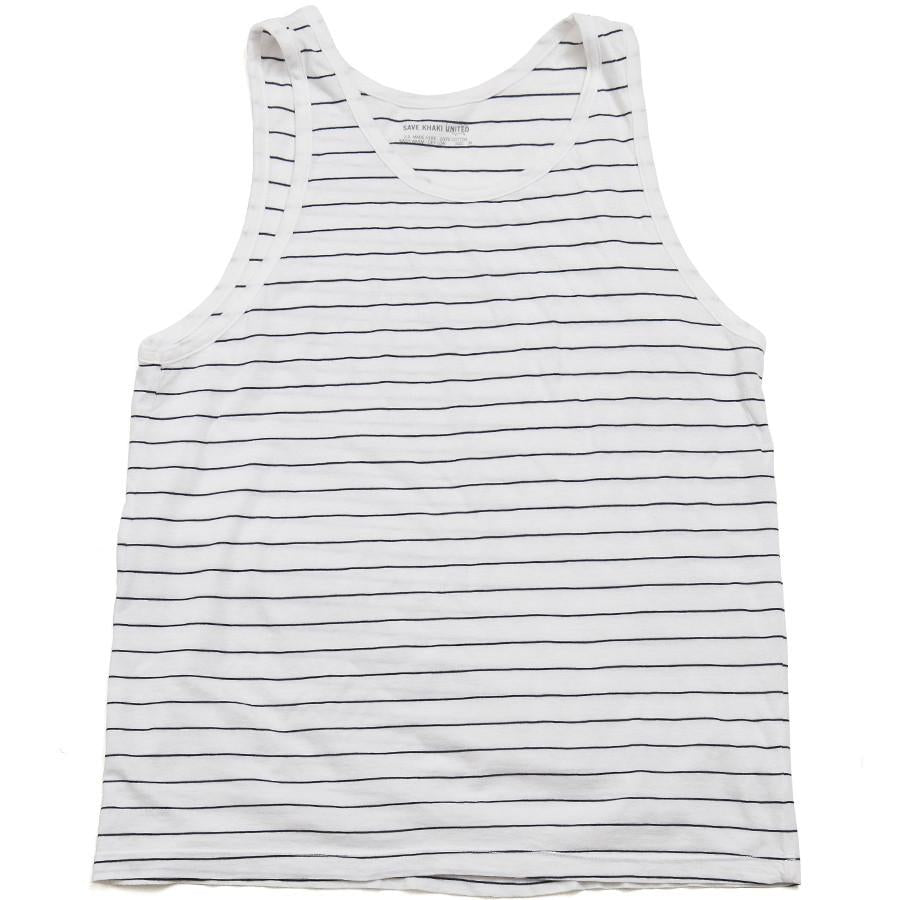 Save Khaki United Surf Stripe Tank Top White/Navy