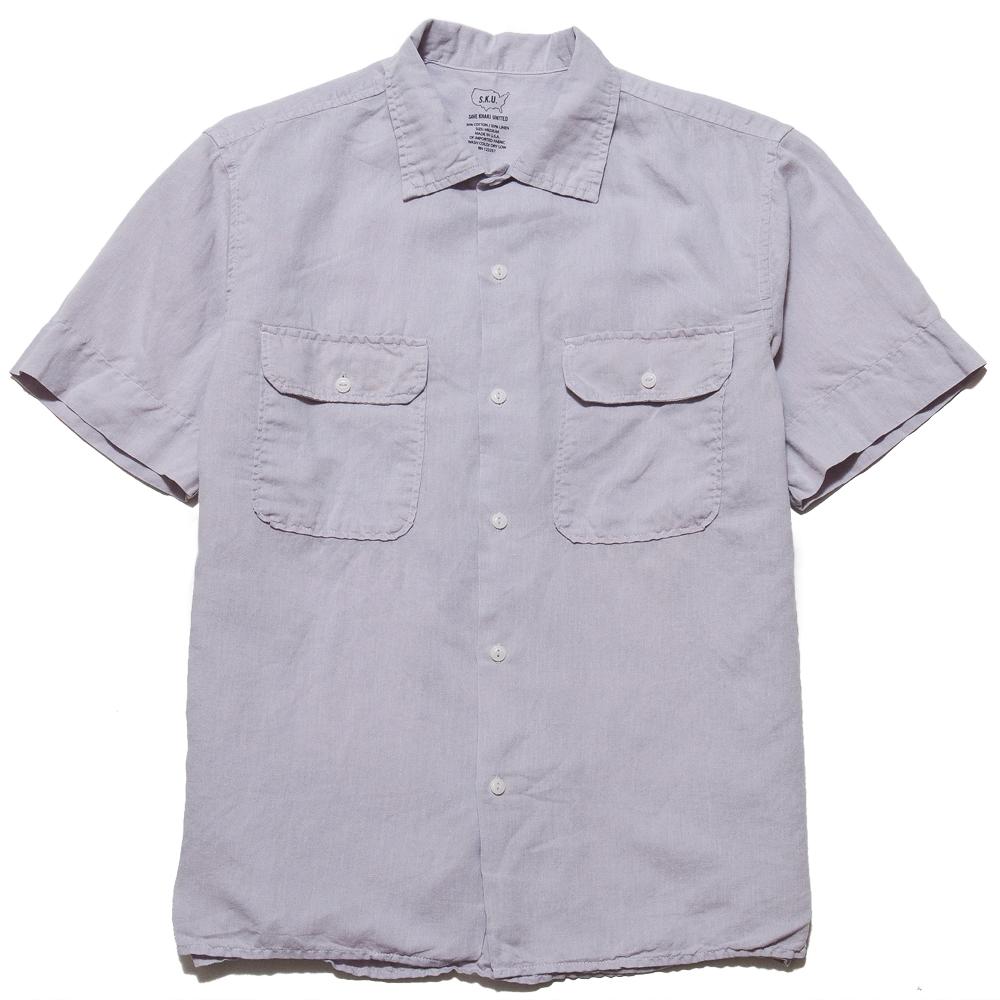 Save Khaki United S/S Cotton Linen Camp Shirt Violet at shoplostfound, front