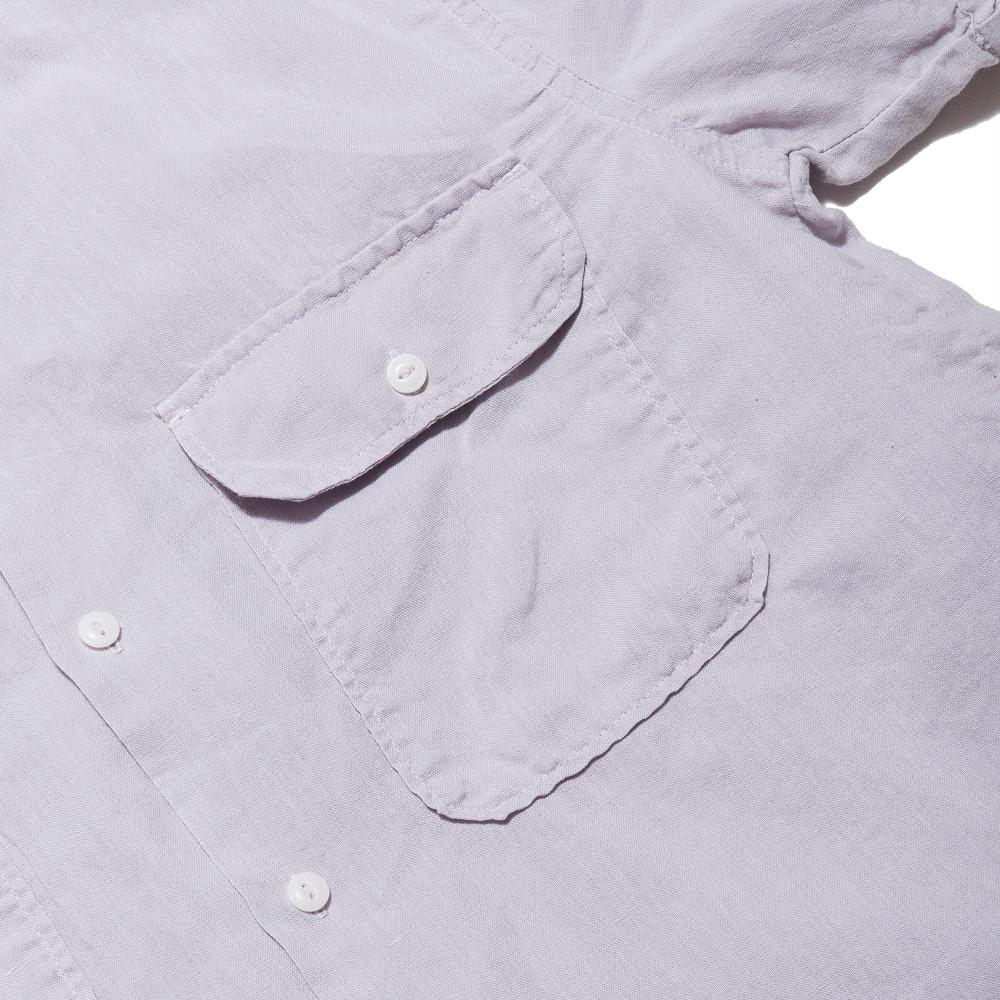 Save Khaki United S/S Cotton Linen Camp Shirt Violet at shoplostfound, pocket