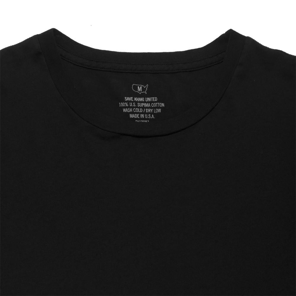 Save Khaki United S/S Supima Crew Tee Black at shoplostfound, neck