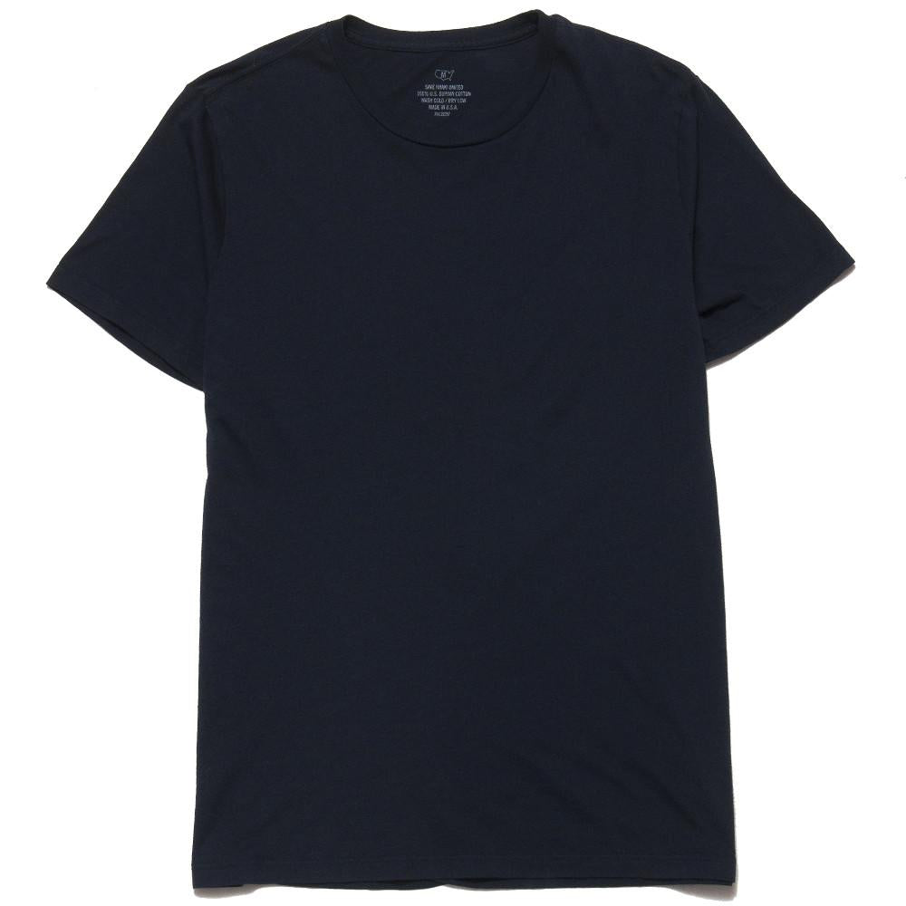 Save Khaki United S/S Supima Crew Tee Classic Navy at shoplostfound, front