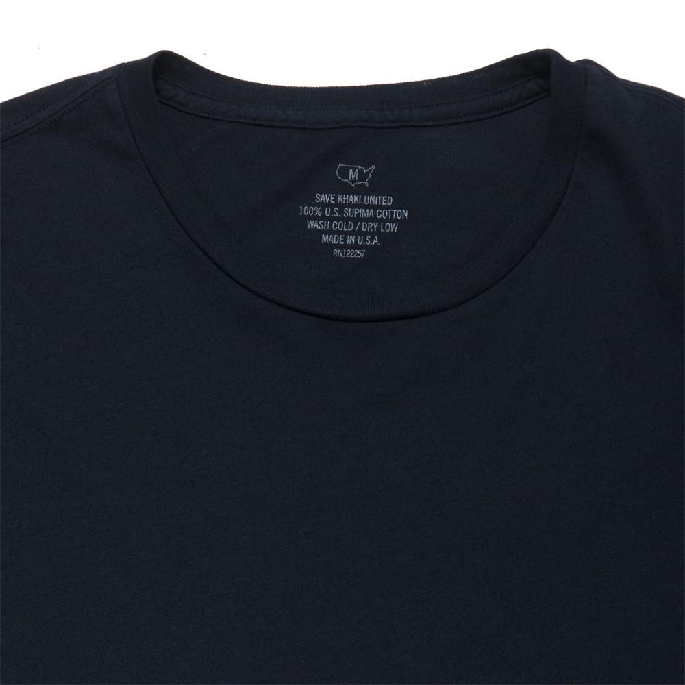 Save Khaki United S/S Supima Crew Tee Classic Navy at shoplostfound, neck