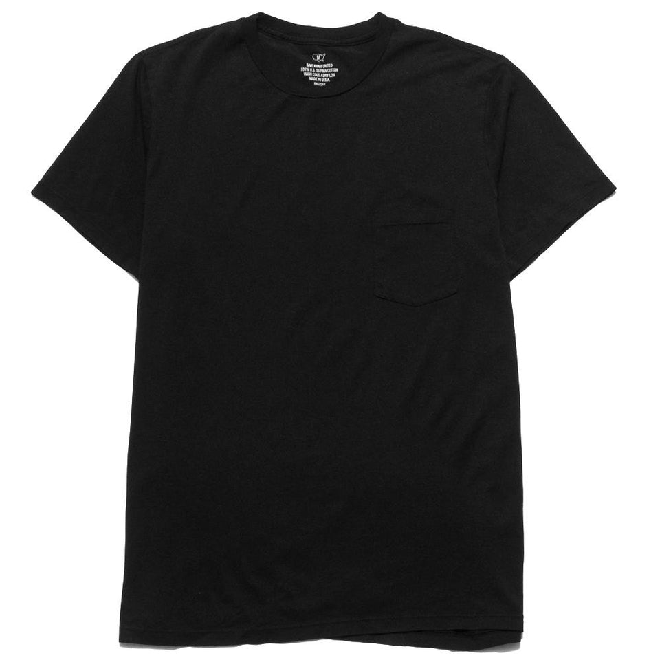 Save Khaki United S/S Supima Pocket Tee Black at shoplostfound, front