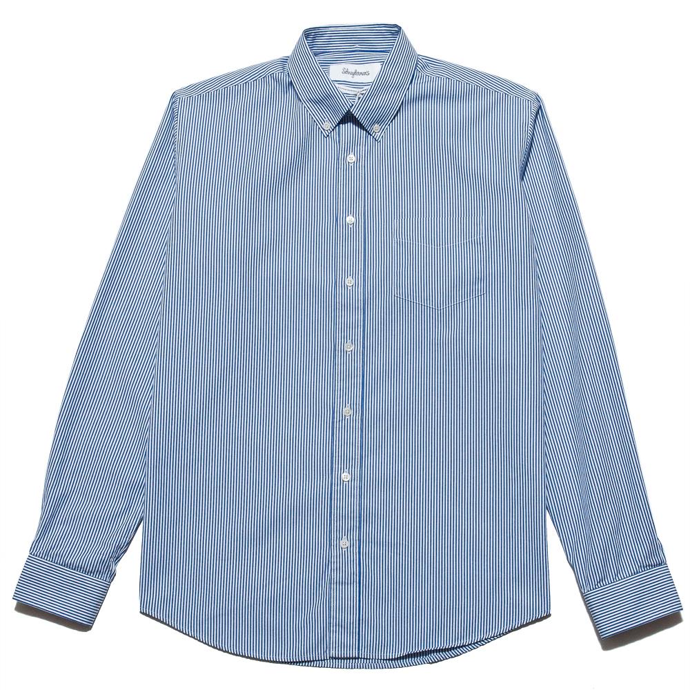 Schnayderman's Leisure Poplin Regular Stripe Blue/White at shoplostfound, front