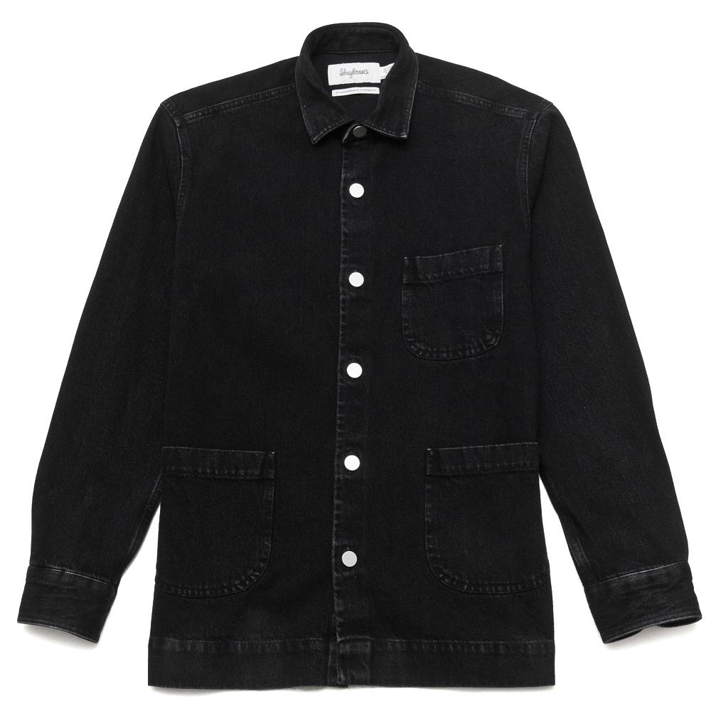 Schnayderman's Overshirt Denim One Washed Black at shoplostfound, front