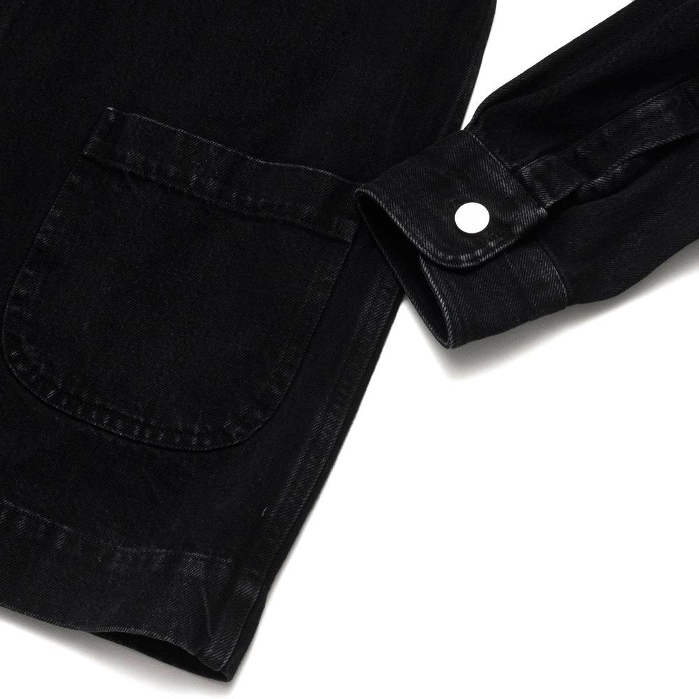 Schnayderman's Overshirt Denim One Washed Black at shoplostfound, detail