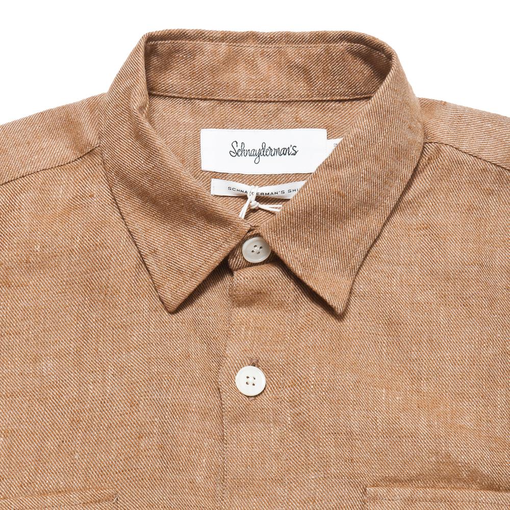 Schnayderman's Shaket Linen One Brown at shoplostfound, neck