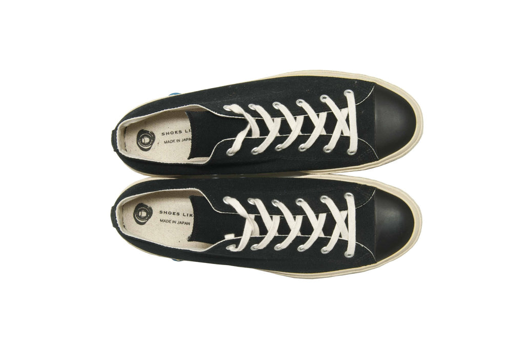 Shoes Like Pottery Low Top Vulcanized Sneakers, Black Canvas