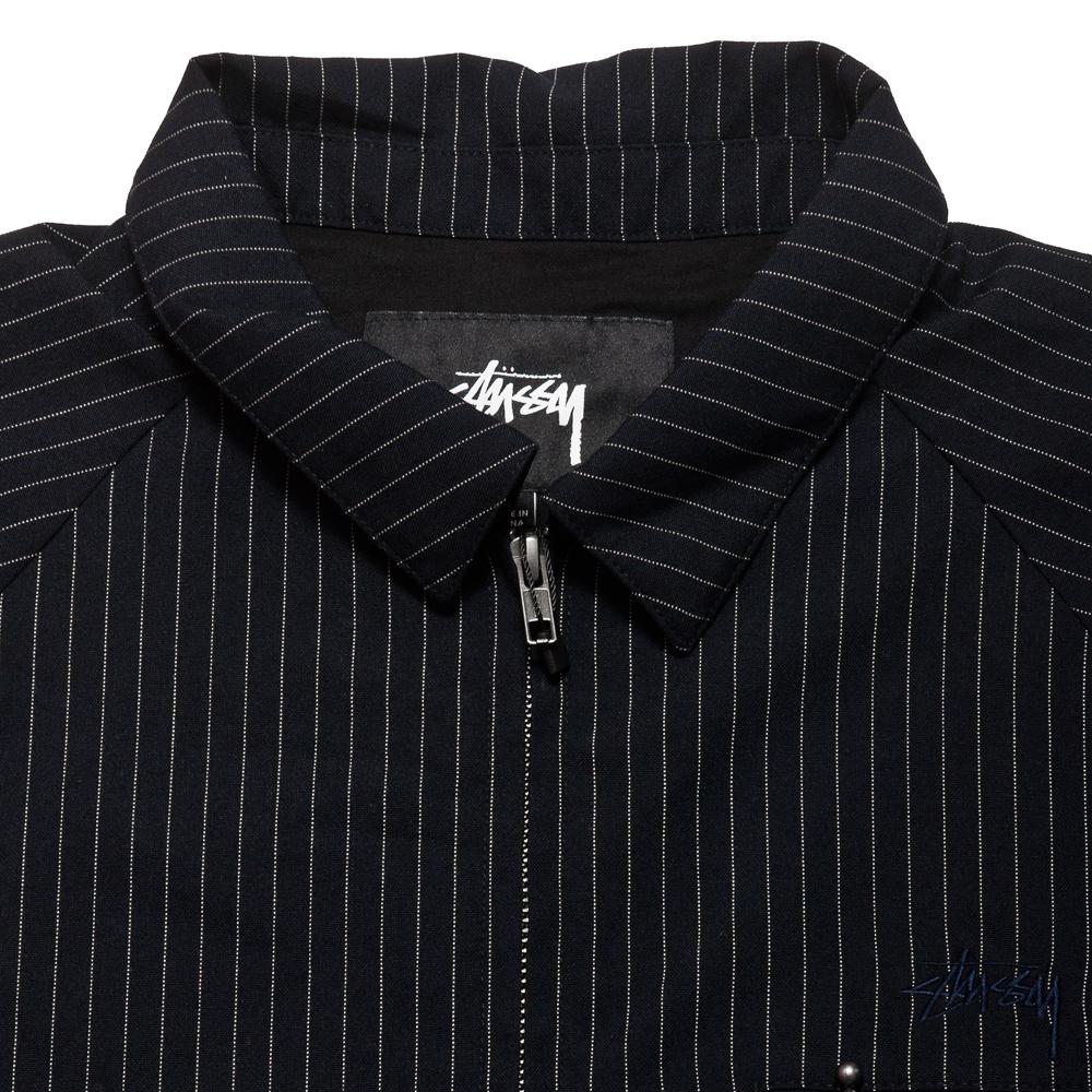 Stüssy Bryan Jacket Navy at shoplostfound, neck