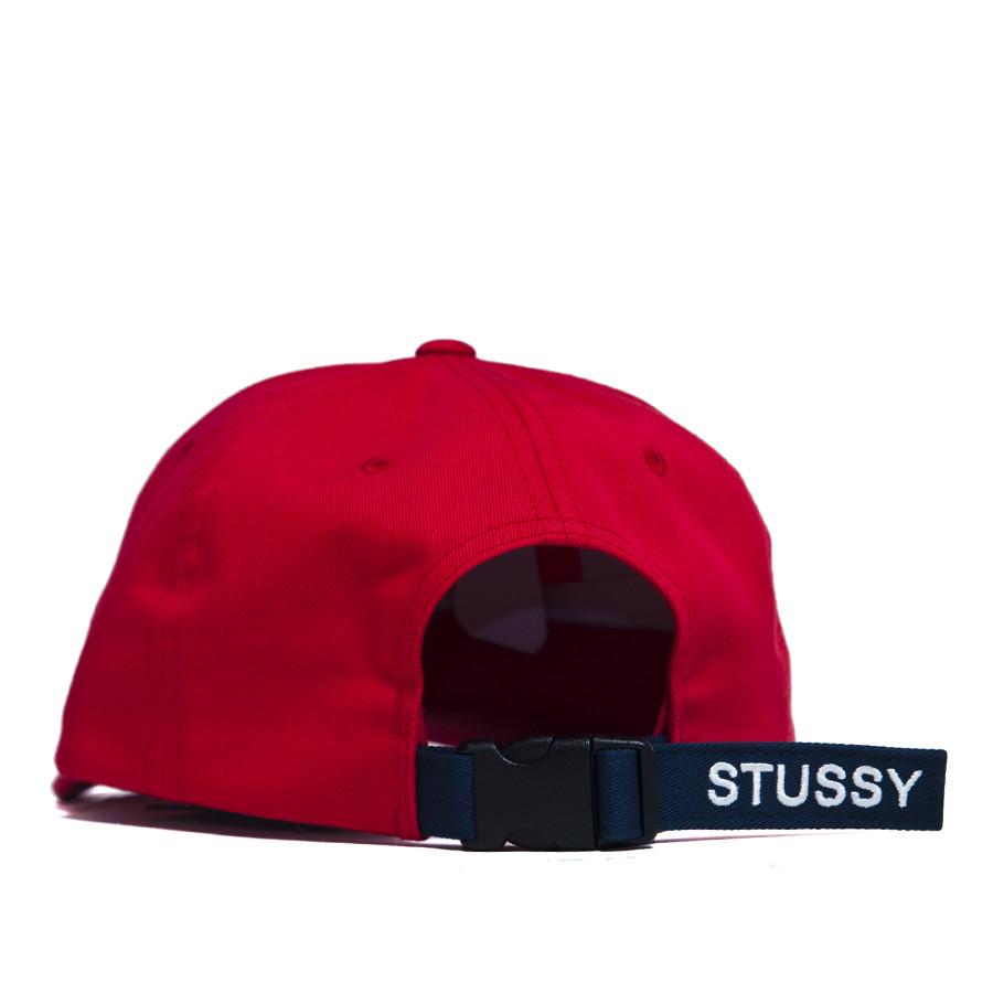Stussy Contrast Strapback Red at shoplostfound, back