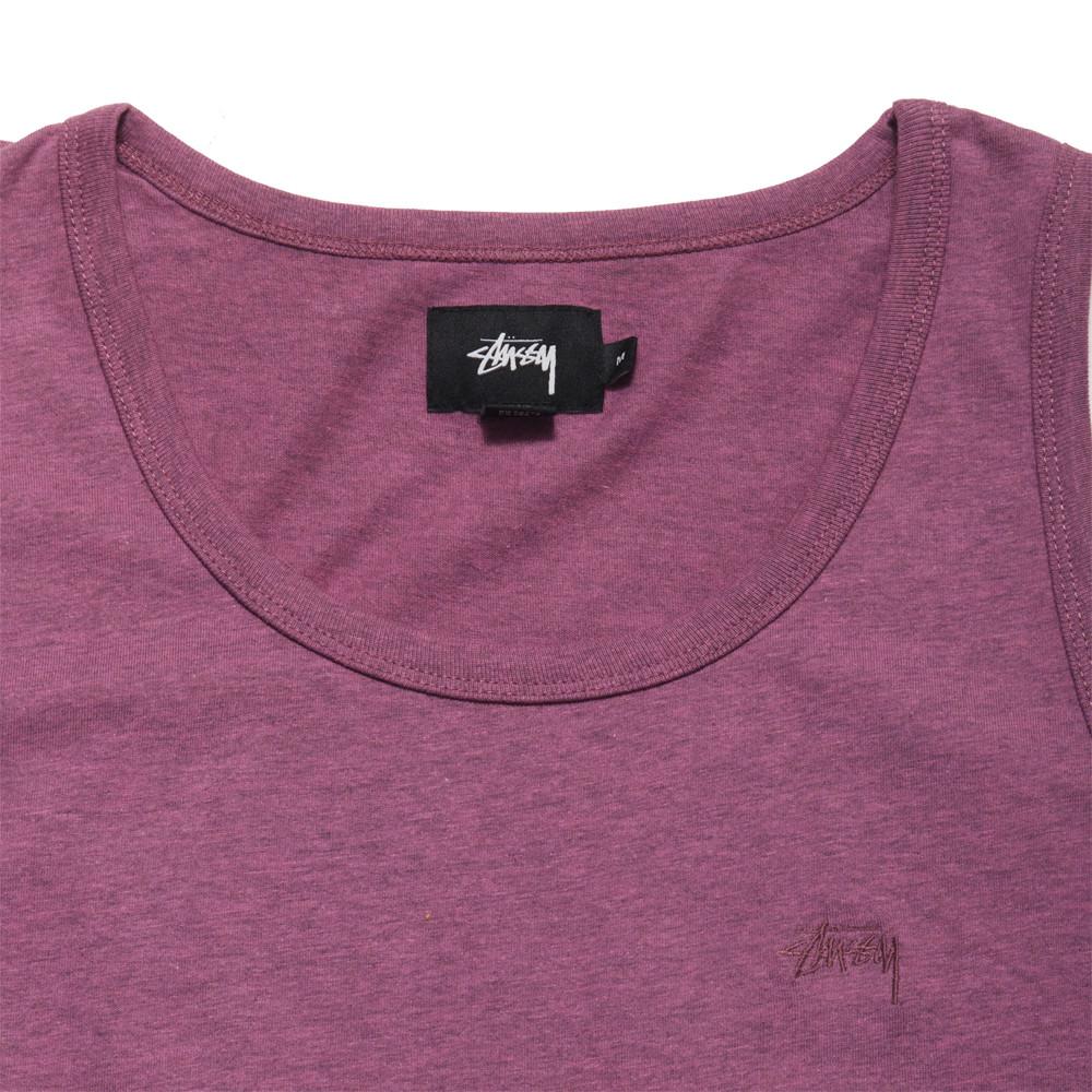 Stüssy Heather O'Dyed Tank Pink Heather at shoplostfound, neck