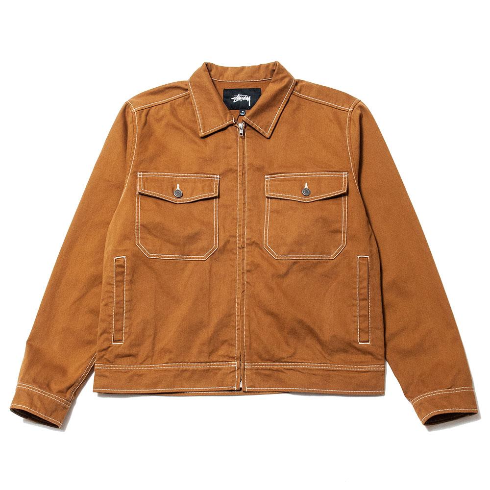 Stüssy Moleskin Garage Jacket Brown at shoplostfound, front