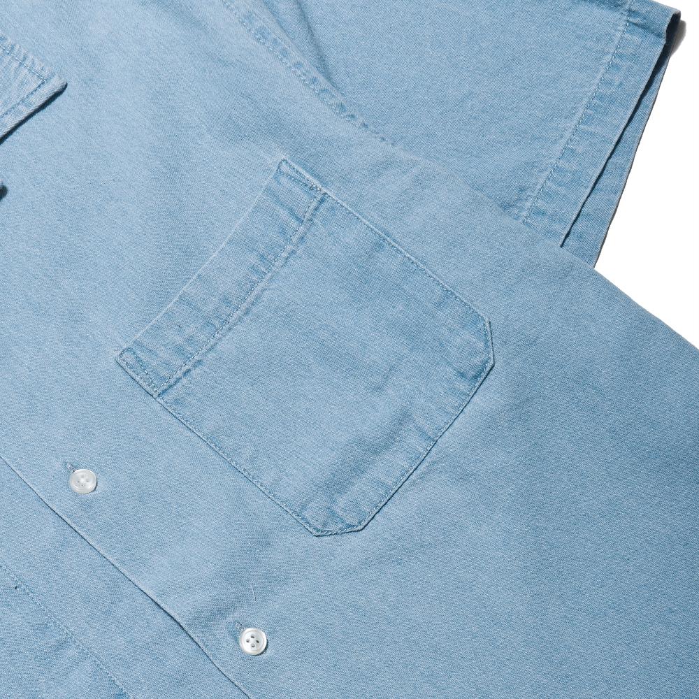 Stüssy Open Collar Shirt Jean at shoplostfound, pocket