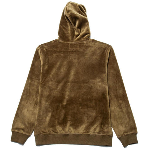 Stüssy Pile Fleece Hood Olive at shoplostfound, front