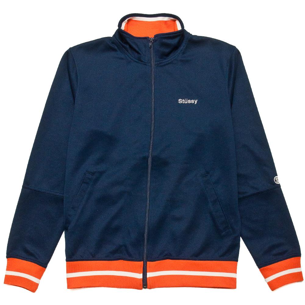 Stüssy Poly Track Jacket Navy at shoplostfound, front