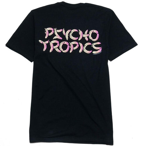 Stüssy Psycho Tropics Tee Pink/Yellow at shoplostfound, frontf