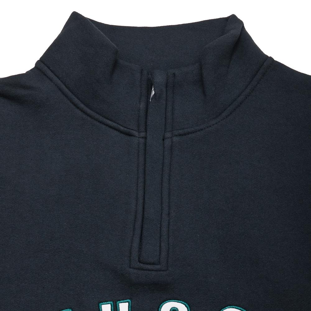 Stüssy Quarter Zip Mock Neck Black at shoplostfound, neck