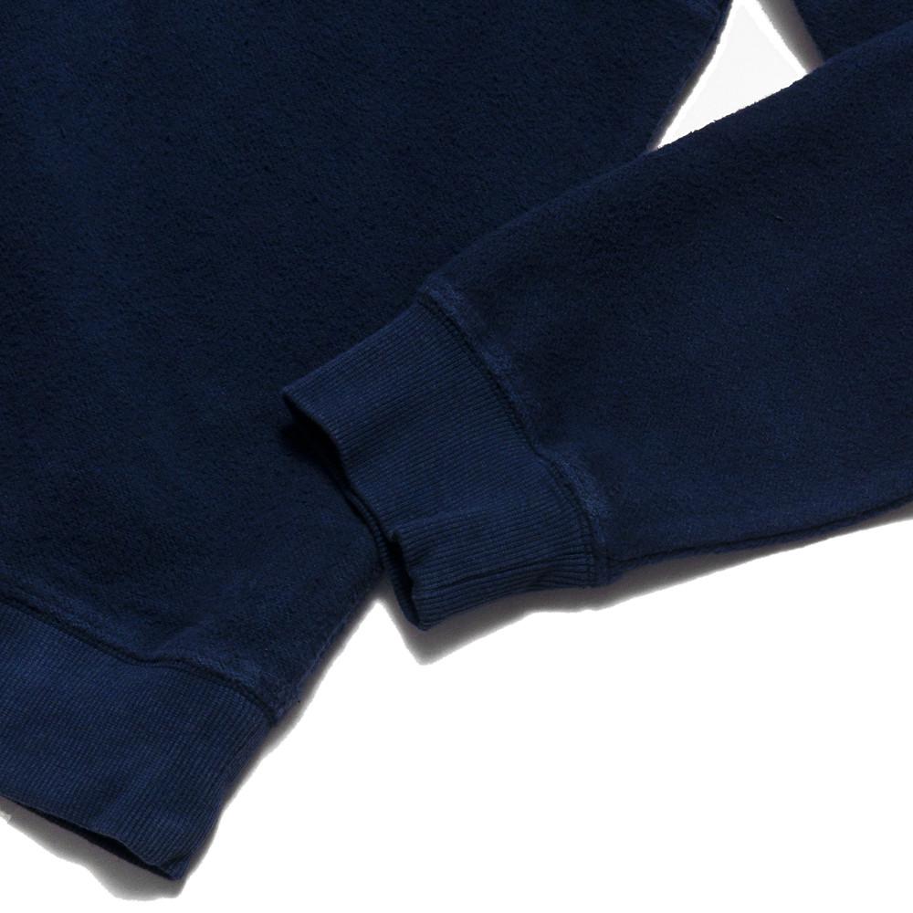 Stussy Reverse Fleece Panel Crew Navy at shoplostfound, detail
