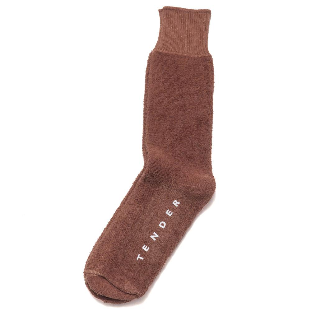 Tender Calf Length Reverse Terry Sock Red Wattle Cotton at shoplostfound, front
