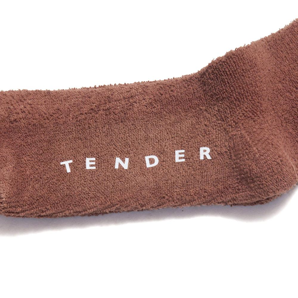 Tender Calf Length Reverse Terry Sock Red Wattle Cotton at shoplostfound, detail