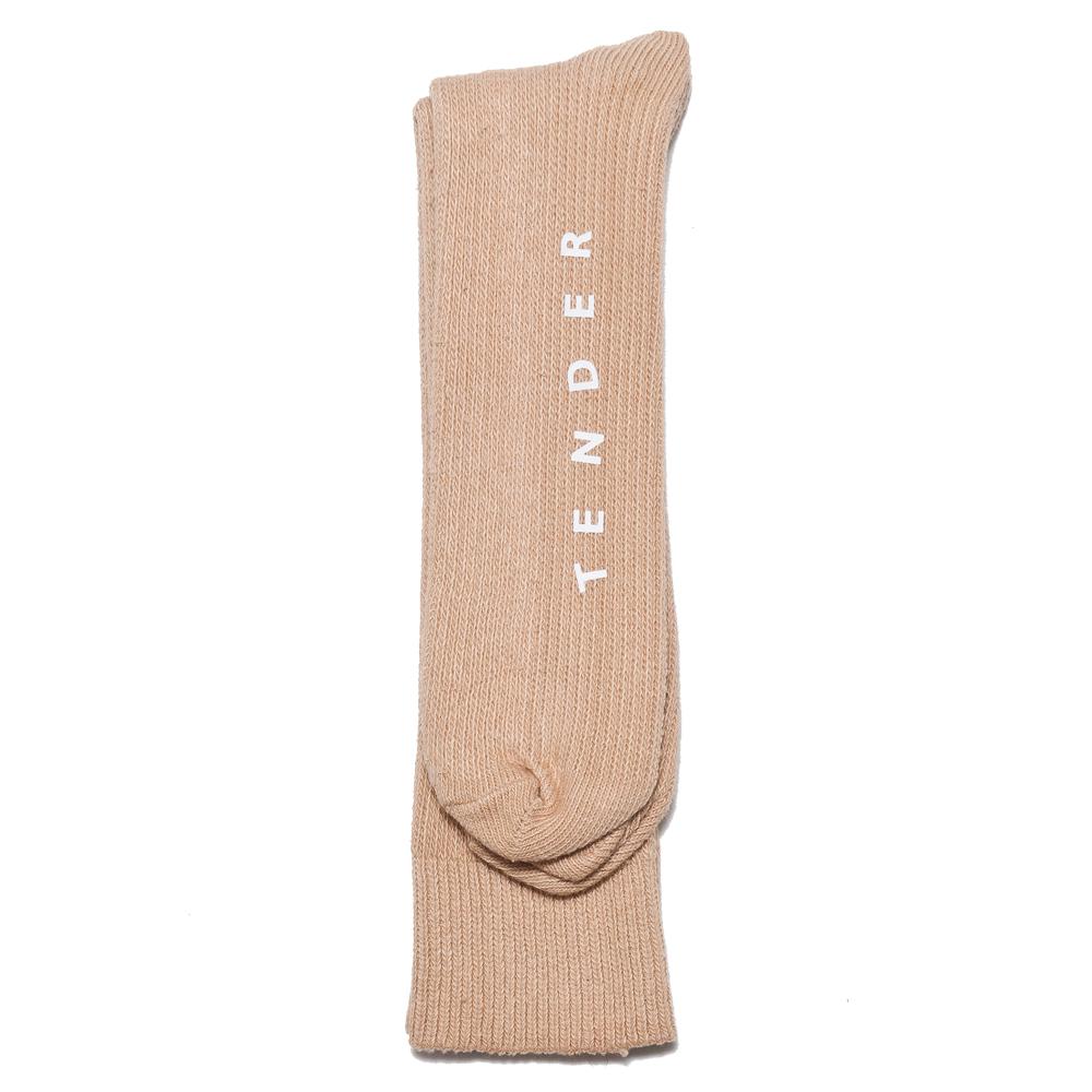 Tender Lightweight Float Stitch Calf Sock Fawn Logwood at shoplostfound, top
