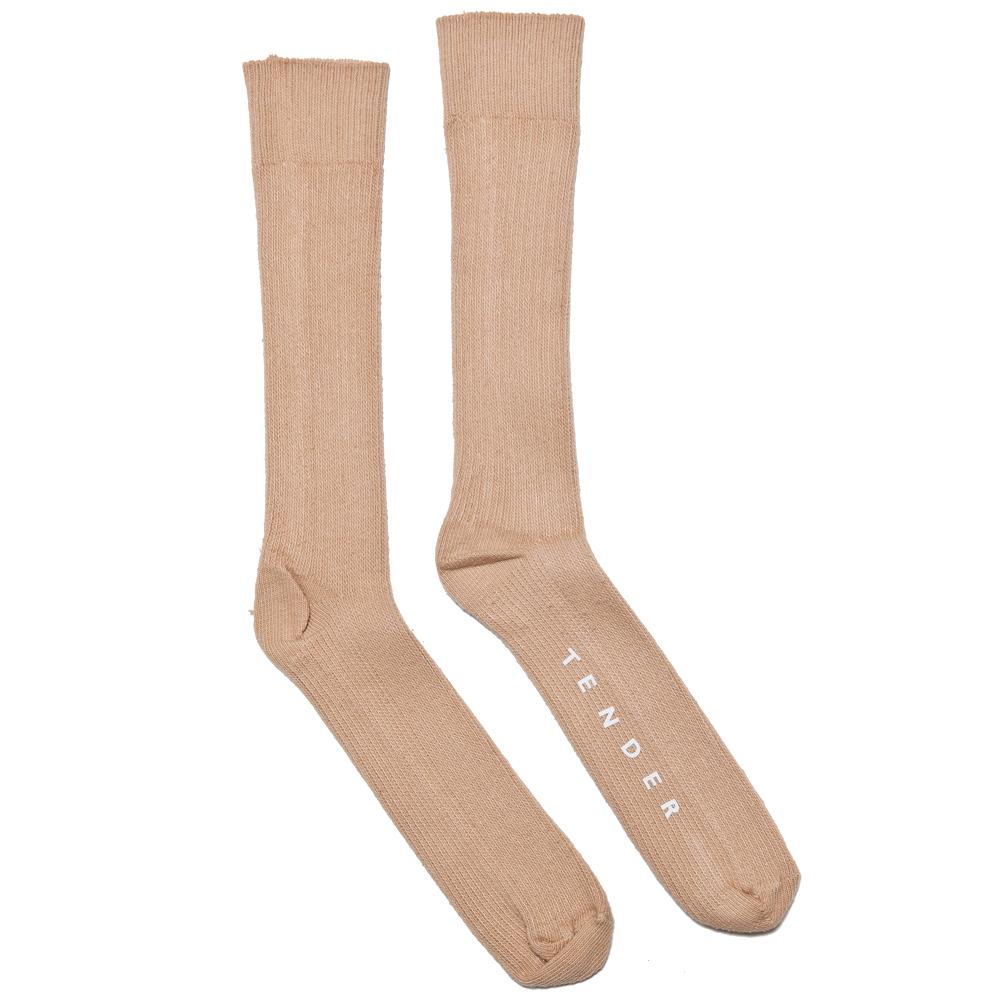 Tender Lightweight Float Stitch Calf Sock Fawn Logwood at shoplostfound, out