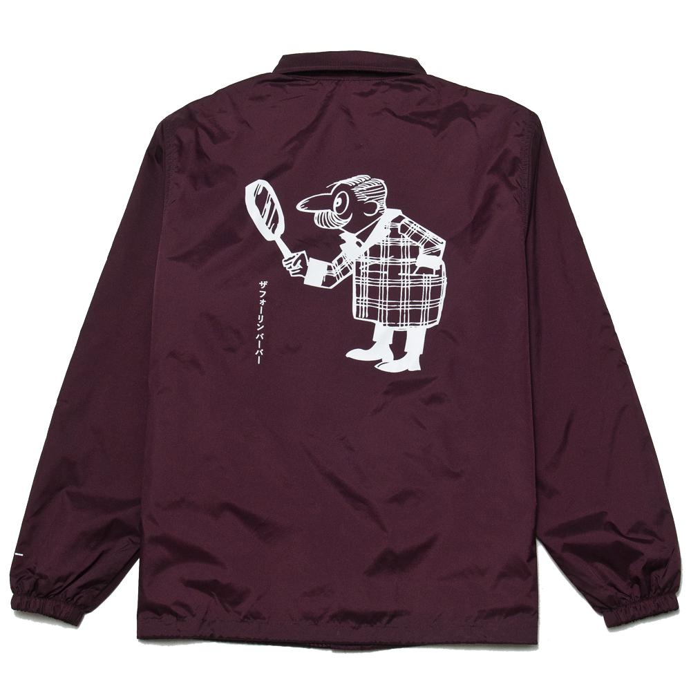 The Foreign Barber Grandpa Coach Jacket Maroon at shoplostfound, back