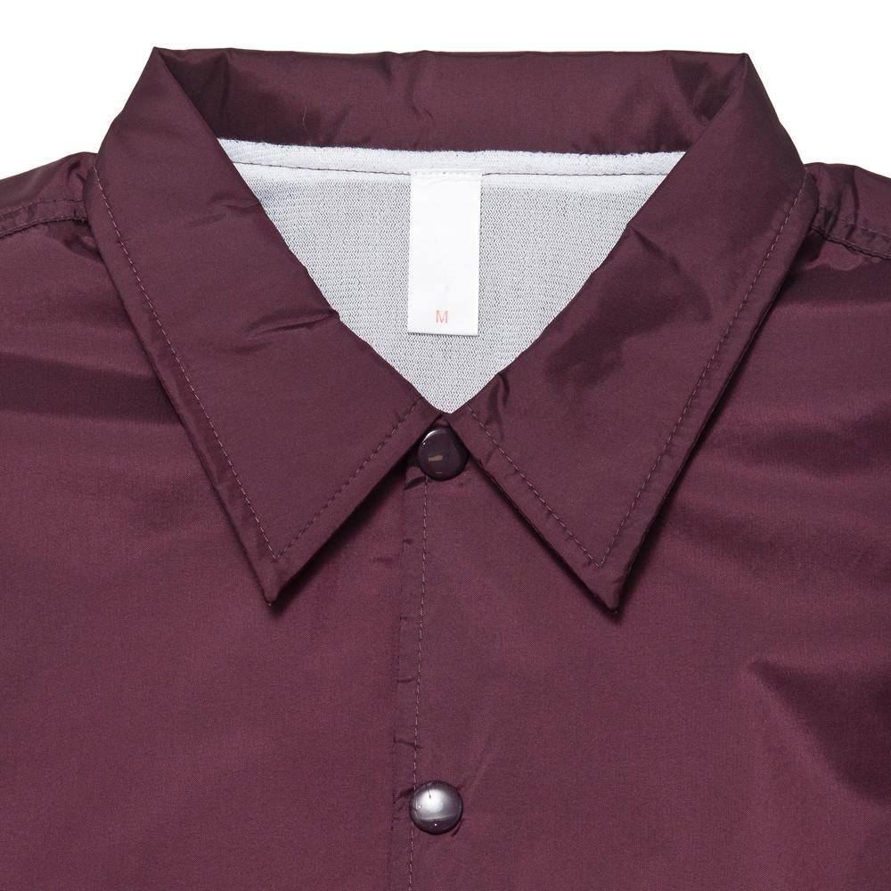 The Foreign Barber Grandpa Coach Jacket Maroon at shoplostfound, neck